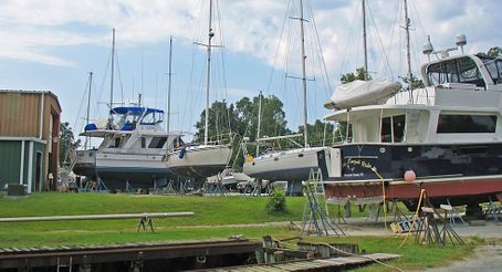 Photo of boats at boatyard